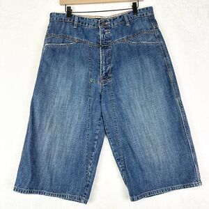Vintage Marithe Francois Girbaud Men's 90s Denim Shorts Size 34 Baggy Long
